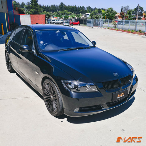 Gloss Black M3 style Front Bumper Bar Kidney Grille Grill Bodykit for BMW 3 - Series E90 Sedan & E91 Wagon Pre LCI 2005 - 2008 - Mars Performance