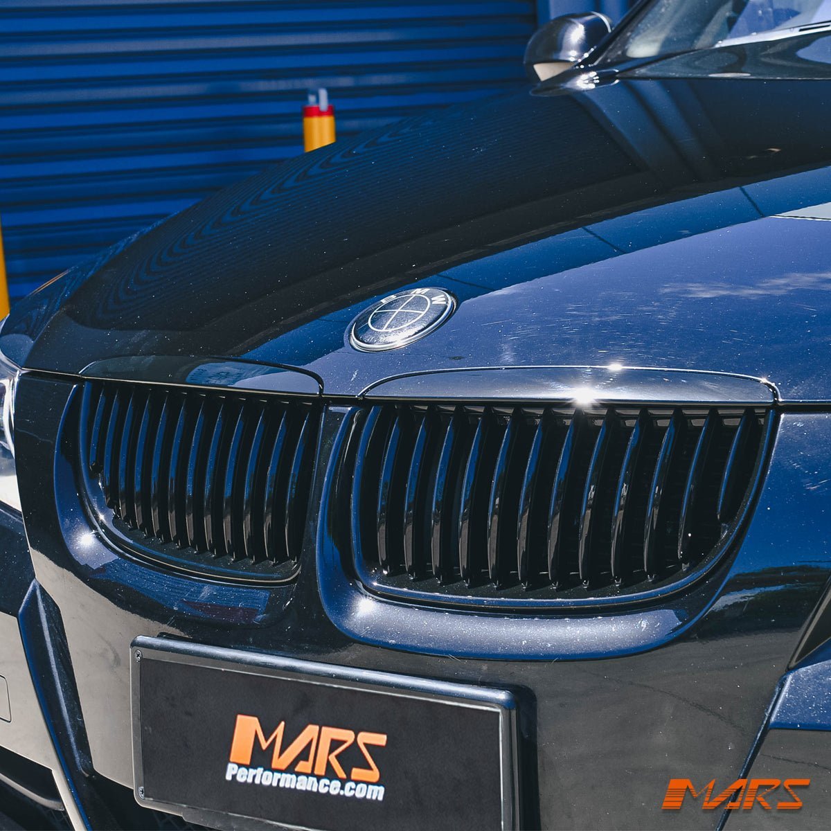 Gloss Black M3 style Front Bumper Bar Kidney Grille Grill Bodykit for BMW 3 - Series E90 Sedan & E91 Wagon Pre LCI 2005 - 2008 - Mars Performance