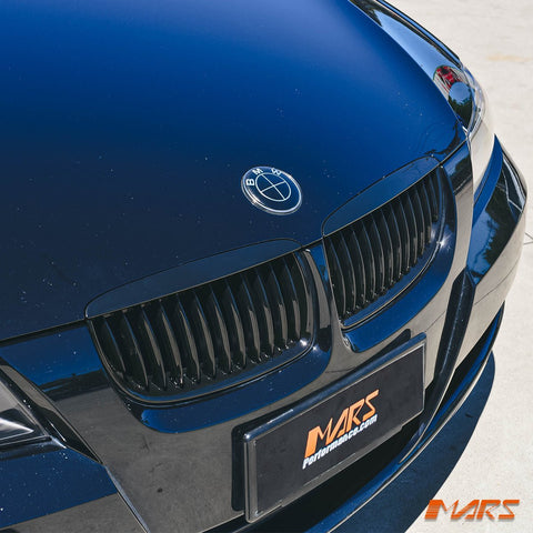 Gloss Black M3 style Front Bumper Bar Kidney Grille Grill Bodykit for BMW 3 - Series E90 Sedan & E91 Wagon Pre LCI 2005 - 2008 - Mars Performance