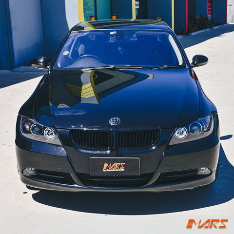Gloss Black M3 style Front Bumper Bar Kidney Grille Grill Bodykit for BMW 3 - Series E90 Sedan & E91 Wagon Pre LCI 2005 - 2008 - Mars Performance