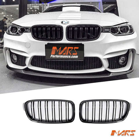 Gloss Black M3 Style Front Bumper Bar Kidney Grille Grill Bodykit for BMW 3 Series F30 Sedan & F31 Wagon 2012 - 2018 - Mars Performance