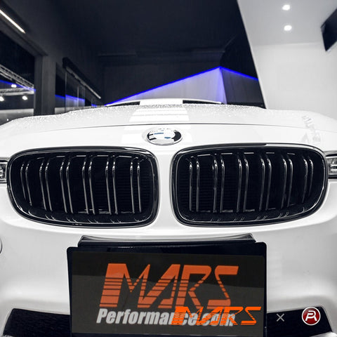 Gloss Black M3 Style Front Bumper Bar Kidney Grille Grill Bodykit for BMW 3 Series F30 Sedan & F31 Wagon 2012 - 2018 - Mars Performance