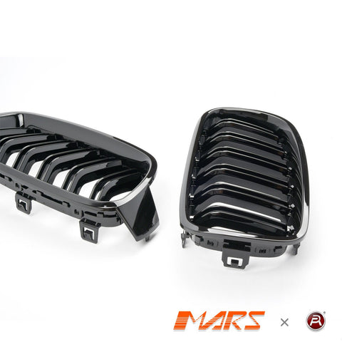 Gloss Black M3 Style Front Bumper Bar Kidney Grille Grill Bodykit for BMW 3 Series F30 Sedan & F31 Wagon 2012 - 2018 - Mars Performance