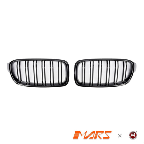 Gloss Black M3 Style Front Bumper Bar Kidney Grille Grill Bodykit for BMW 3 Series F30 Sedan & F31 Wagon 2012 - 2018 - Mars Performance