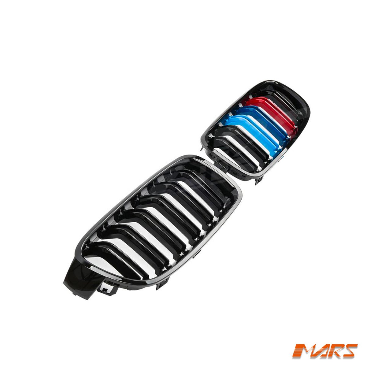 Gloss Black M3 Style Front Bumper Bar Kidney Grille Grill Bodykit with colour stripes for BMW 3 Series F30 Sedan & F31 Wagon 2012 - 2018 - Mars Performance