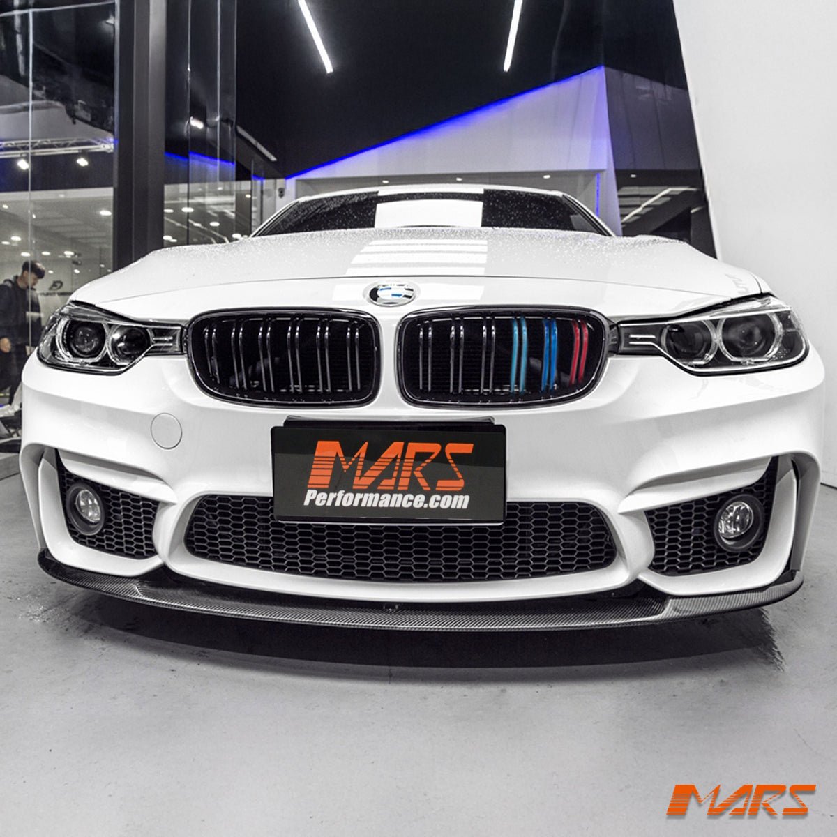 Gloss Black M3 Style Front Bumper Bar Kidney Grille Grill Bodykit with colour stripes for BMW 3 Series F30 Sedan & F31 Wagon 2012 - 2018 - Mars Performance