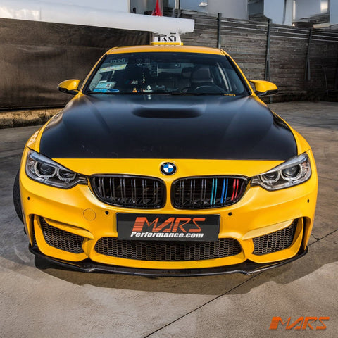 Gloss Black M3 Style Front Bumper Bar Kidney Grille Grill Bodykit with colour stripes for BMW 3 Series F30 Sedan & F31 Wagon 2012 - 2018 - Mars Performance