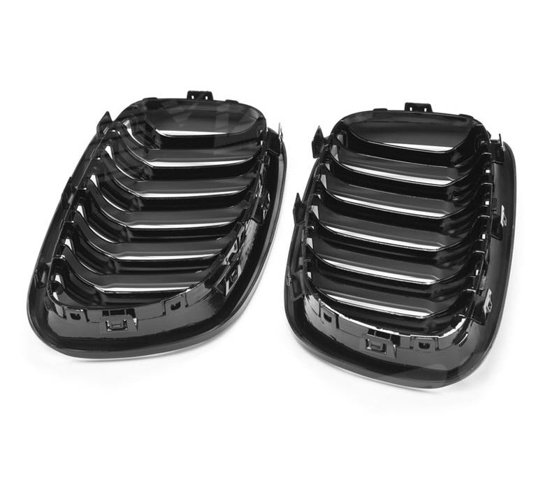 Gloss Black M4 style Front Bumper Bar Bodykit Kidney Grille Grill for BMW 1 Series F20 Hatch Pre LCI 2011 - 2015 - Mars Performance