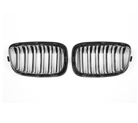 Gloss Black M4 style Front Bumper Bar Bodykit Kidney Grille Grill for BMW 1 Series F20 Hatch Pre LCI 2011 - 2015 - Mars Performance