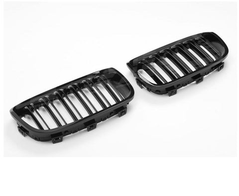 Gloss Black M4 style Front Bumper Bar Bodykit Kidney Grille Grill for BMW 1 Series F20 Hatch Pre LCI 2011 - 2015 - Mars Performance