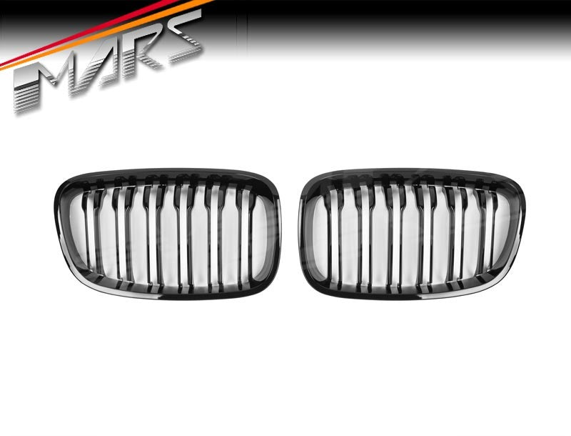 Gloss Black M4 style Front Bumper Bar Bodykit Kidney Grille Grill for BMW 1 Series F20 Hatch Pre LCI 2011 - 2015 - Mars Performance