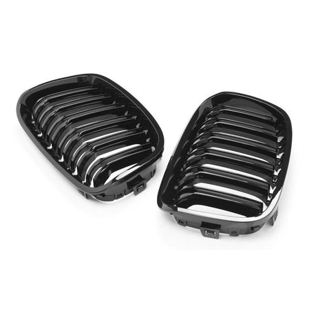 Gloss Black M4 style Front Bumper Bar Bodykit Kidney Grille Grill for BMW 1 Series F20 Hatch Pre LCI 2011 - 2015 - Mars Performance