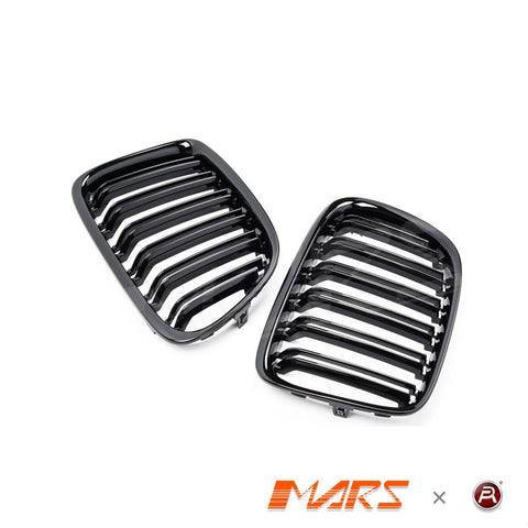 Gloss Black M4 Style Front Bumper bar Kidney Grille Grill Bodykit for BMW X1 E84 2009 - 2014 - Mars Performance
