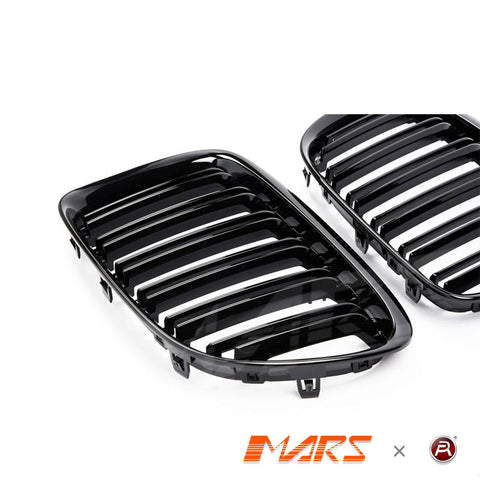 Gloss Black M4 Style Front Bumper bar Kidney Grille Grill Bodykit for BMW X1 E84 2009 - 2014 - Mars Performance