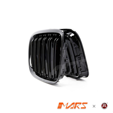 Gloss Black M4 Style Front Bumper bar Kidney Grille Grill Bodykit for BMW X1 E84 2009 - 2014 - Mars Performance