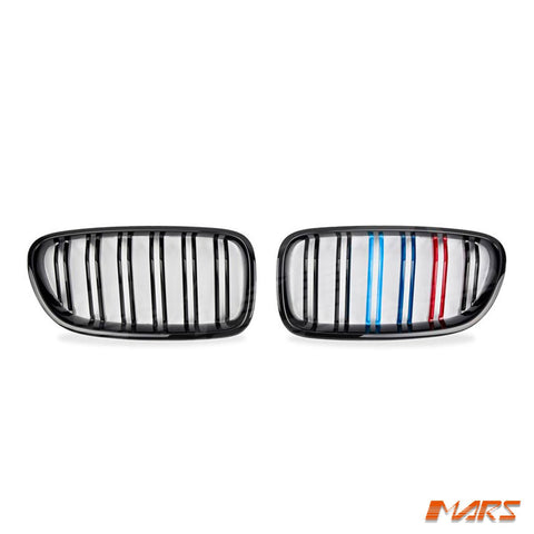Gloss Black M5 Style Front Bumper Bar Kidney Grille with colour stripes for BMW 5 Series F10 & F11 2010 - 2016 - Mars Performance