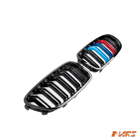 Gloss Black M5 Style Front Bumper Bar Kidney Grille with colour stripes for BMW 5 Series F10 & F11 2010 - 2016 - Mars Performance