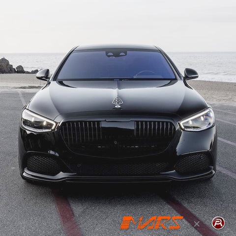 Gloss Black Maybach Style Front Bumper Bar Grill Grille Bodykit for Mercedes - Benz W223 S - Class 2021+ - Mars Performance