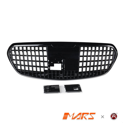 Gloss Black Maybach Style Front Bumper Bar Grill Grille Bodykit for Mercedes - Benz W223 S - Class 2021+ - Mars Performance