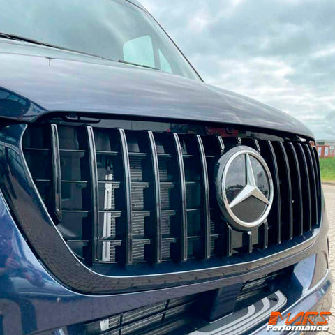 Gloss Black Panamericana Bumper Bar Grill Grille Bodykit for Mercedes - Benz Sprinter W907 2018 - 2024 - Mars Performance