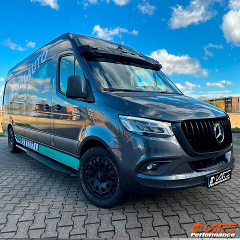 Gloss Black Panamericana Bumper Bar Grill Grille Bodykit for Mercedes - Benz Sprinter W907 2018 - 2024 - Mars Performance