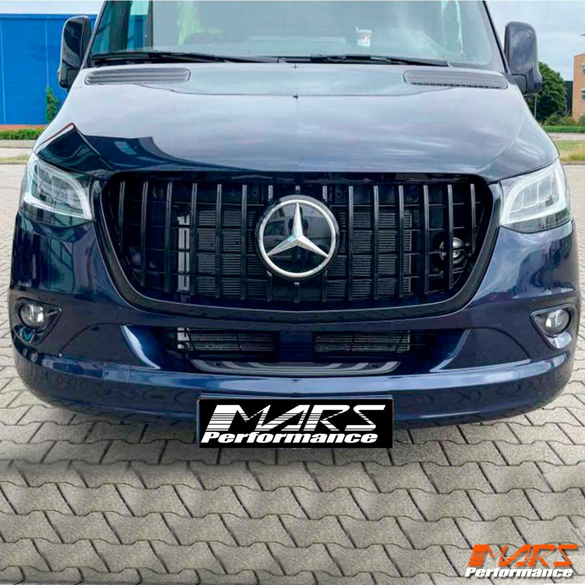 Gloss Black Panamericana Bumper Bar Grill Grille Bodykit for Mercedes - Benz Sprinter W907 2018 - 2024 - Mars Performance