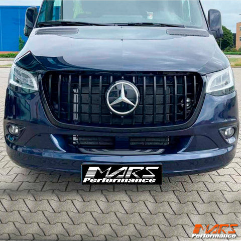 Gloss Black Panamericana Bumper Bar Grill Grille Bodykit for Mercedes - Benz Sprinter W907 2018 - 2024 - Mars Performance