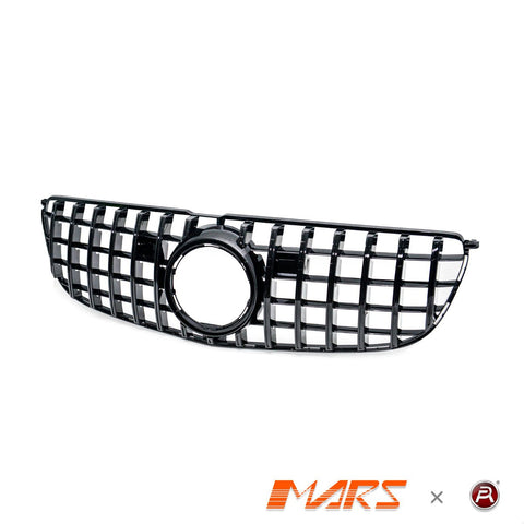 Gloss Black Panamericana Front Bumper Bar Grill Grille Bodykit for Mercedes - Benz GLS Class X166 & GLS63 AMG 2016 - 2019 - Mars Performance