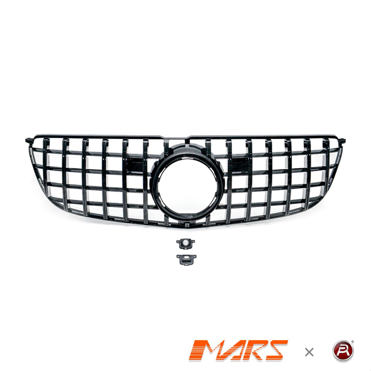 Gloss Black Panamericana Front Bumper Bar Grill Grille Bodykit for Mercedes - Benz GLS Class X166 & GLS63 AMG 2016 - 2019 - Mars Performance