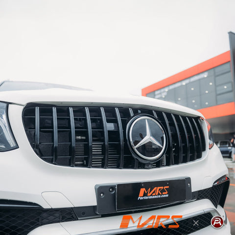 Gloss Black Panamericana Front Bumper Bar Grill Grille Bodykit for Mercedes - Benz GLS Class X166 & GLS63 AMG 2016 - 2019 - Mars Performance