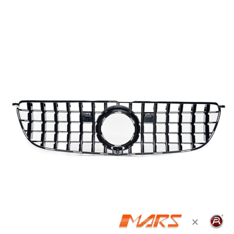 Gloss Black Panamericana Front Bumper Bar Grill Grille Bodykit for Mercedes - Benz GLS Class X166 & GLS63 AMG 2016 - 2019 - Mars Performance