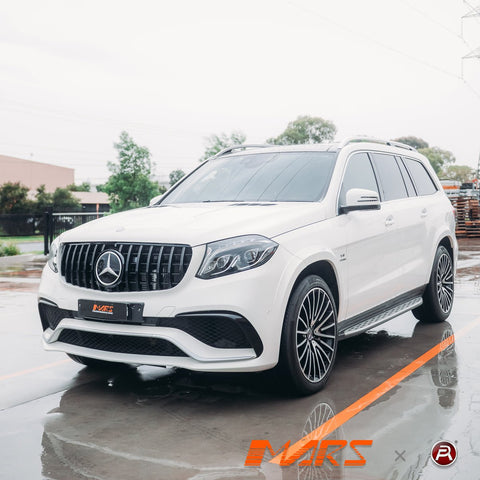 Gloss Black Panamericana Front Bumper Bar Grill Grille Bodykit for Mercedes - Benz GLS Class X166 & GLS63 AMG 2016 - 2019 - Mars Performance