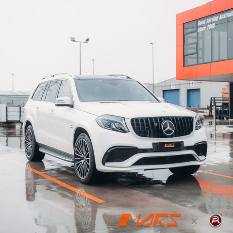 Gloss Black Panamericana Front Bumper Bar Grill Grille Bodykit for Mercedes - Benz GLS Class X166 & GLS63 AMG 2016 - 2019 - Mars Performance