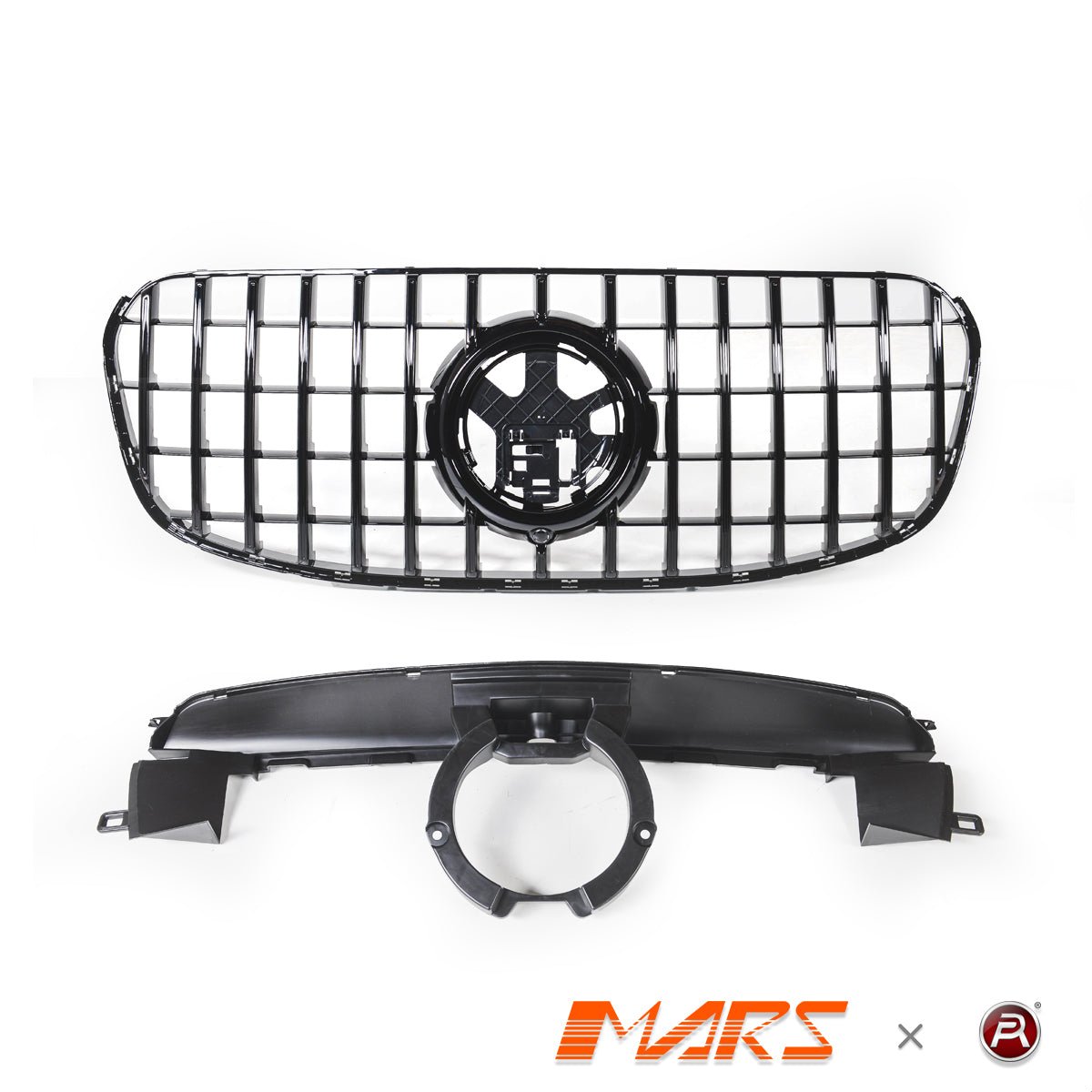 Gloss Black Panamericana Front Bumper Bar Grill Grille Bodykit for Mercedes - Benz GLS Class X167 2023 - 2025 - Mars Performance