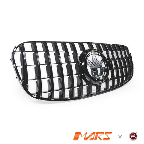 Gloss Black Panamericana Front Bumper Bar Grill Grille Bodykit for Mercedes - Benz GLS Class X167 2023 - 2025 - Mars Performance