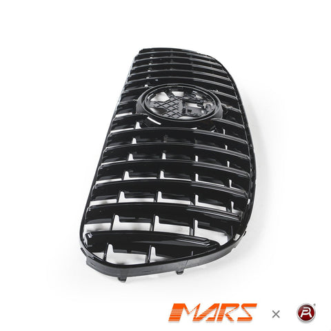 Gloss Black Panamericana Front Bumper Bar Grill Grille Bodykit for Mercedes - Benz GLS Class X167 2023 - 2025 - Mars Performance