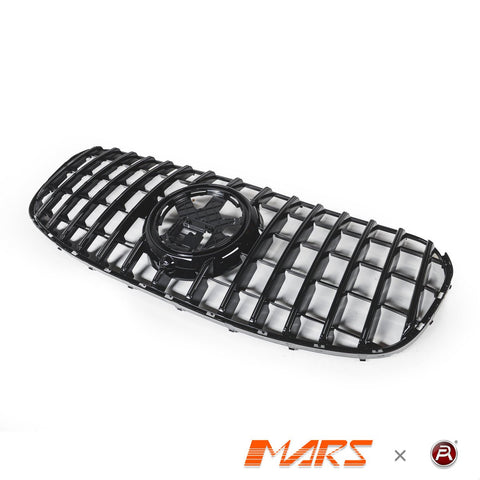 Gloss Black Panamericana Front Bumper Bar Grill Grille Bodykit for Mercedes - Benz GLS Class X167 2023 - 2025 - Mars Performance