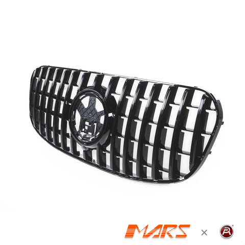 Gloss Black Panamericana Front Bumper Bar Grill Grille Bodykit for Mercedes - Benz GLS Class X167 2023 - 2025 - Mars Performance
