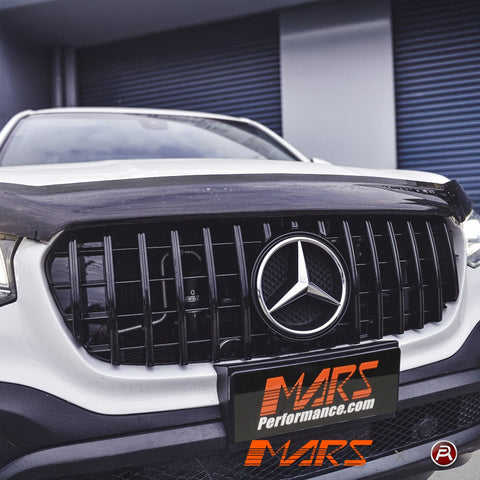 Gloss Black Panamericana Front Bumper Bar Grille Grill Bodykit for Mercedes - Benz X - Class Pick Up Ute W470 2017 - 2021 - Mars Performance