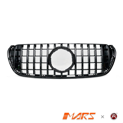 Gloss Black Panamericana Front Bumper Bar Grille Grill Bodykit for Mercedes - Benz X - Class Pick Up Ute W470 2017 - 2021 - Mars Performance