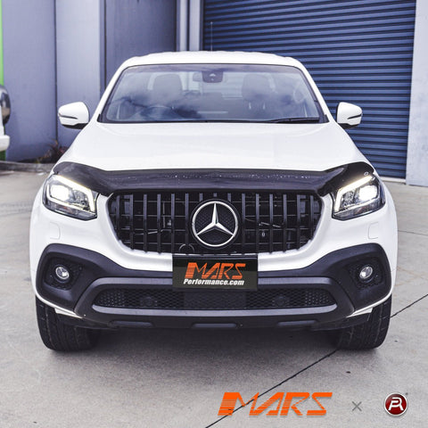 Gloss Black Panamericana Front Bumper Bar Grille Grill Bodykit for Mercedes - Benz X - Class Pick Up Ute W470 2017 - 2021 - Mars Performance