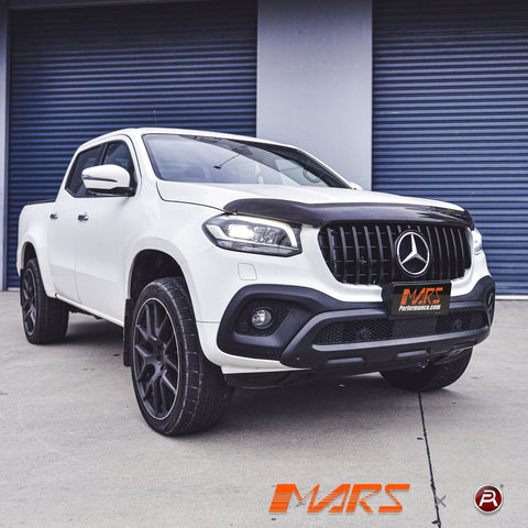 Gloss Black Panamericana Front Bumper Bar Grille Grill Bodykit for Mercedes - Benz X - Class Pick Up Ute W470 2017 - 2021 - Mars Performance