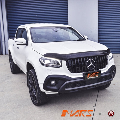 Gloss Black Panamericana Front Bumper Bar Grille Grill Bodykit for Mercedes - Benz X - Class Pick Up Ute W470 2017 - 2021 - Mars Performance