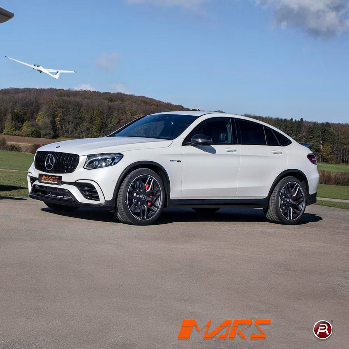 Gloss Black Panamericana Front Bumper Bar Grille Grill Bodykit for Mercedes - Benz X253 C253 GLC - Class GLC63 AMG 2018 - 2019 - Mars Performance