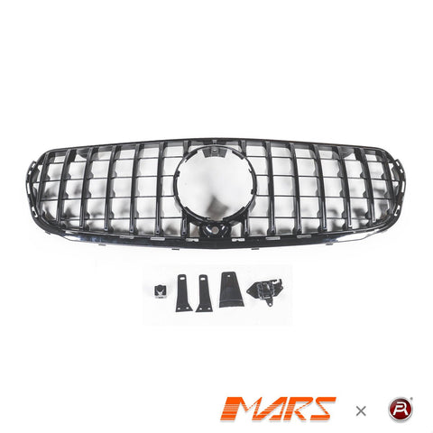Gloss Black Panamericana Front Bumper Bar Grille Grill Bodykit for Mercedes - Benz X253 C253 GLC - Class GLC63 AMG 2018 - 2019 - Mars Performance
