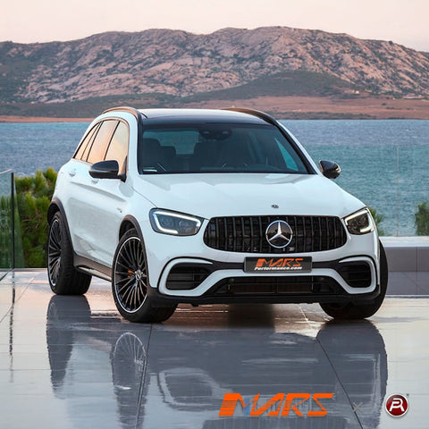 Gloss Black Panamericana Front Bumper Bar Grille Grill Bodykit for Mercedes - Benz X253 C253 GLC - Class GLC63 AMG 2019 - 2023 - Mars Performance