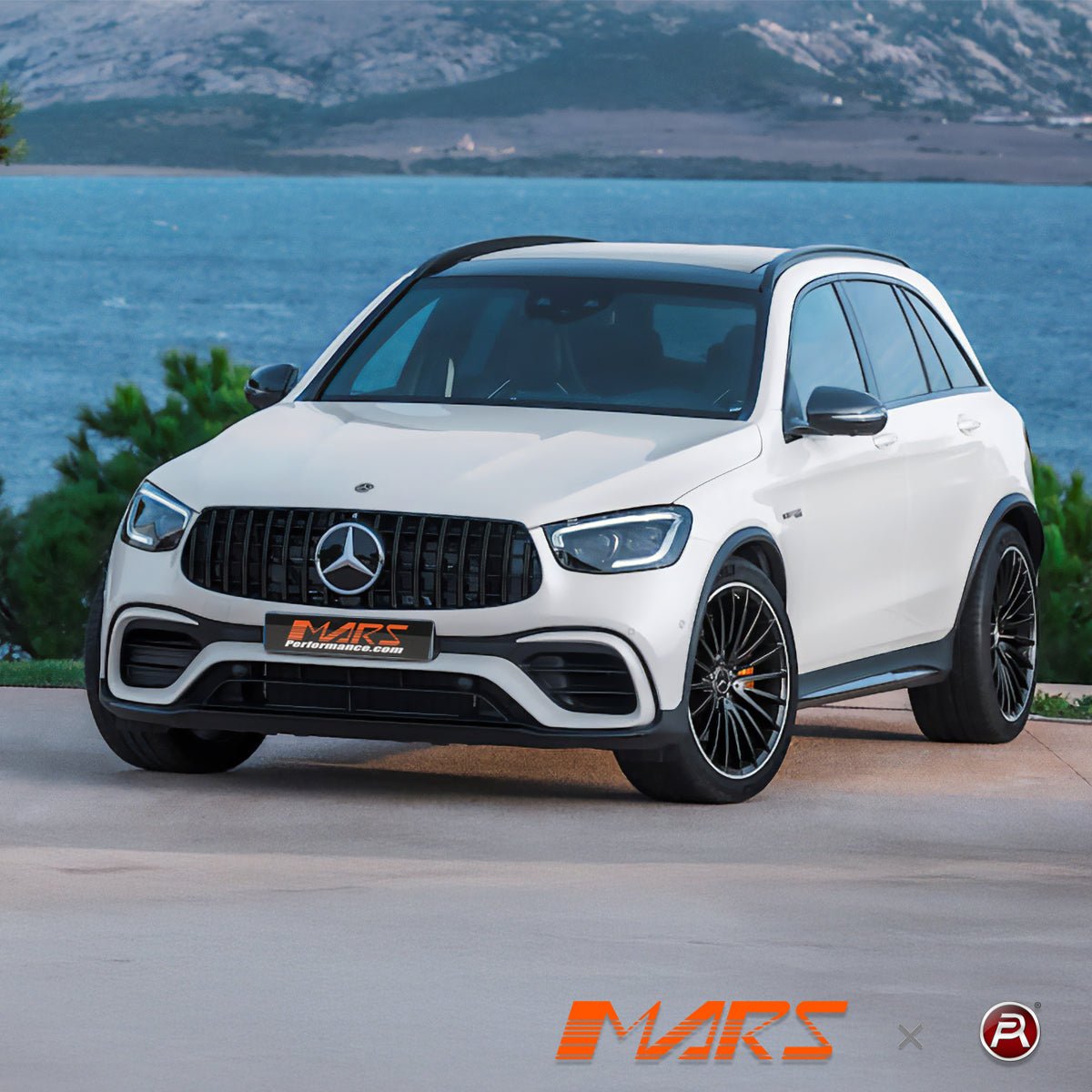 Gloss Black Panamericana Front Bumper Bar Grille Grill Bodykit for Mercedes - Benz X253 C253 GLC - Class GLC63 AMG 2019 - 2023 - Mars Performance