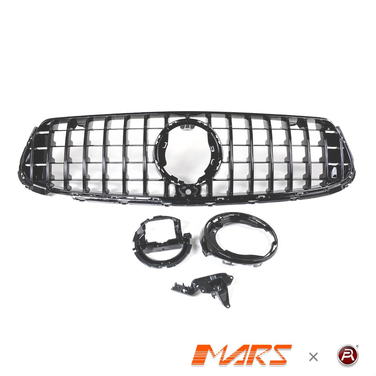 Gloss Black Panamericana Front Bumper Bar Grille Grill Bodykit for Mercedes - Benz X253 C253 GLC - Class GLC63 AMG 2019 - 2023 - Mars Performance