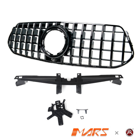 Gloss Black Panamericana Style Front Bumper Bar Grille Grill Bodykit for Mercedes - Benz W167 GLE - Class V167 Hatch C167 Coupe & GLE53 AMG 2019 - 2025 - Mars Performance