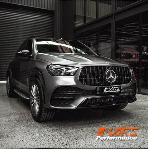 Gloss Black Panamericana Style Front Bumper Bar Grille Grill Bodykit for Mercedes - Benz W167 GLE - Class V167 Hatch C167 Coupe & GLE53 AMG 2019 - 2025 - Mars Performance